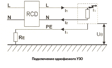 Подключение однофазного УЗО